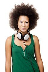 Image showing Beautiful woman with headphones