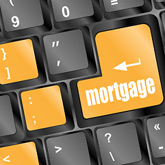 Image showing Keyboard with single button showing the word mortgage