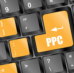 Image showing PPC (Pay Per Click) Concept. Button on Modern Computer Keyboard