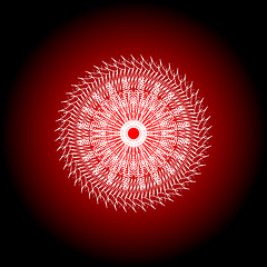Image showing red mandala, bright circular ethnic pattern native indian ornament