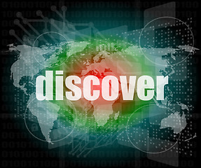 Image showing social concept: word discover on digital background