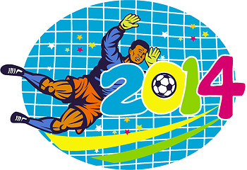 Image showing Brazil 2014 Goalie Football Player Retro