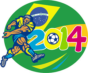Image showing Brazil 2014 Soccer Football Player Retro