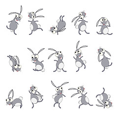 Image showing Dancing rabbits cartoon