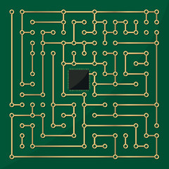 Image showing Computer microchip labyrinth