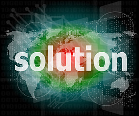 Image showing The word solution on digital screen, business concept