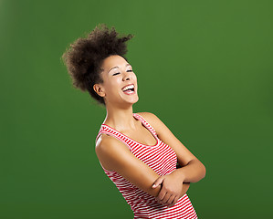 Image showing African woman laughing