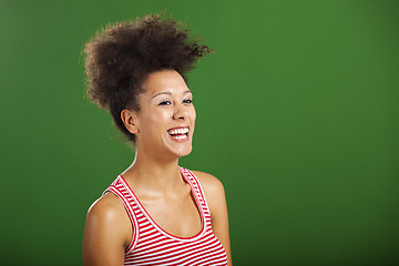 Image showing African woman laughing