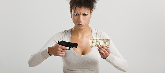 Image showing Shooting money