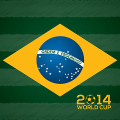 Image showing Poster design with Brasil flag and 2014 world cup text