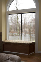 Image showing house view of storm flooded property