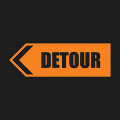 Image showing Detour sign on striped background