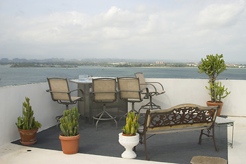 Image showing rooftop view san juan harbor