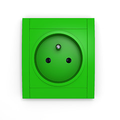 Image showing Green power socket