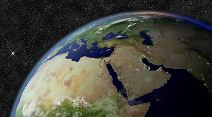 Image showing Middle East from space
