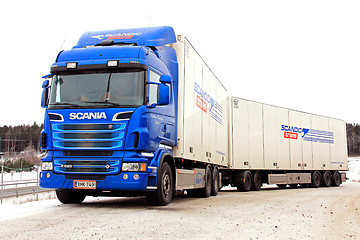 Image showing Blue Scania R620 Truck and Trailer