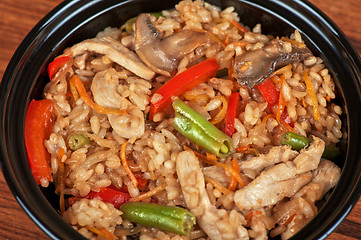 Image showing Rice chicken vegetable