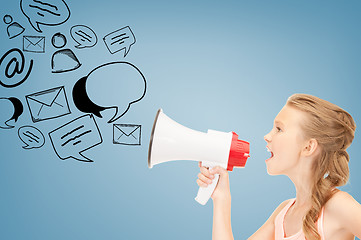 Image showing girl with megaphone