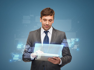 Image showing buisnessman with tablet pc