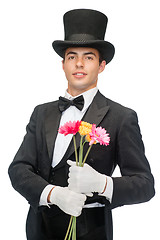 Image showing magician with flowers