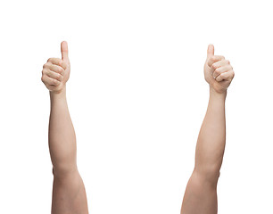 Image showing man hands showing thumbs up