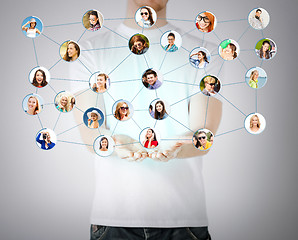 Image showing mans hands showing social network