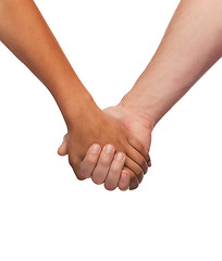 Image showing woman and man holding hands