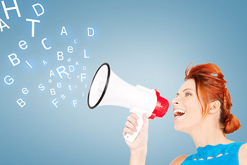 Image showing woman with megaphone