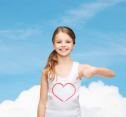 Image showing smiling teenage girl in blank white shirt