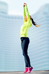 Image showing woman doing yoga outdoors