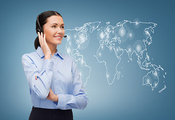 Image showing friendly female helpline operator