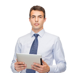 Image showing buisnessman with tablet pc