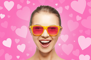 Image showing amazed teen girl in sunglasses