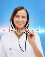 Image showing female doctor with stethoscope