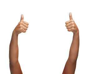 Image showing woman hands showing thumbs up