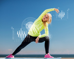 Image showing woman doing sports outdoors