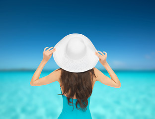 Image showing model in swimsuit with hat