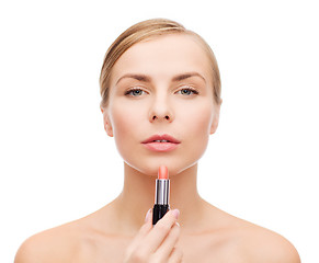 Image showing beautiful woman with lipstick