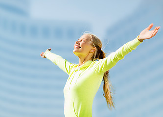 Image showing woman doing sports outdoors