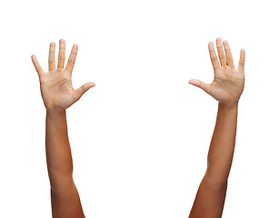 Image showing two woman hands waving hands