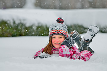 Image showing cute girl in snow