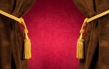 Image showing Red theatre curtains