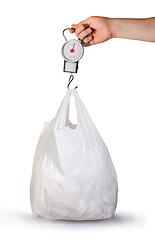 Image showing Weigh scales and bag