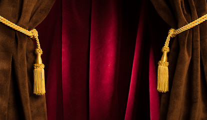 Image showing Red theatre curtains