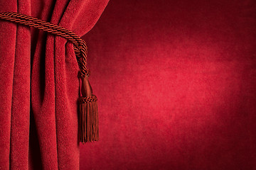 Image showing Red theatre curtain