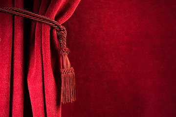 Image showing Red theatre curtain