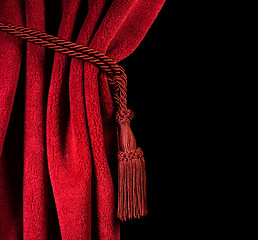 Image showing Red theatre curtain