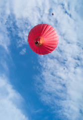 Image showing Red balloon in the blue sky