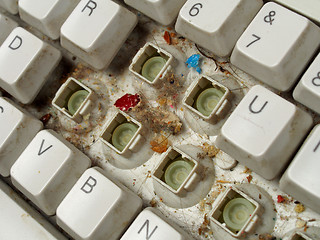 Image showing Old dirty keyboard