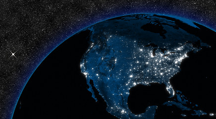 Image showing Night in North America